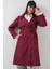 5918 Kruvaze Yaka Trençkot - Bordo 1
