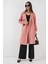 5918 Kruvaze Yaka Trençkot - Pembe 2