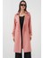 5918 Kruvaze Yaka Trençkot - Pembe 4