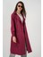 5853 Kruvaze Yaka Trençkot - Bordo 3