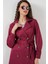 5853 Kruvaze Yaka Trençkot - Bordo 5