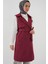 5911 Kruvaze Yaka Trençkot Yelek - Bordo 2