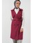 5911 Kruvaze Yaka Trençkot Yelek - Bordo 3