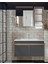 Venüs 80 cm Komple Mdf Banyo Dolabı, Seramik Lavabolu, Havluluklu Banyo Dolabı Seti Hazır Kurulu-Antrasit 1