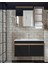 Venüs 80 cm Komple Mdf Banyo Dolabı, Seramik Lavabolu, Havluluklu Banyo Dolabı Seti Hazır Kurulu-Siyah 1