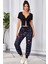 - Kadın Siyah Çift Fermuarlı Yarım Kol Crop Top Bluz 3