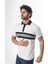 Büyük Beden Polo Yaka Düğmeli Ortası Çizgili T-SHIRT-6320 2