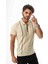 Polo Yaka Yarım Fermuarlı Çizgi Desenli Triko T-SHIRT-TY-1311 2