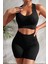 - Kadın Siyah Yüksek Bel Çapraz Sırt Detaylı Şortlu Gecelik Takım 1