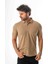 Regular Fit Polo Yaka Düğmeli Armalı Keten T-SHIRT-KT-1003 3