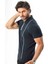 Polo Yaka Yarım Fermuarlı Çizgi Desenli Triko T-SHIRT-TY-1311 2