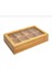 8 Bölmeli Bambu Poşet Çay Kutusu 20X30 cm Çok Amaçlı Organizer Kutu 2