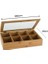 8 Bölmeli Bambu Poşet Çay Kutusu 20X30 cm Çok Amaçlı Organizer Kutu 3