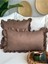 Vıntage Fırfırlı Kahverengi Kırlent Kılıfı 1 Adet 1