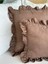 Vıntage Fırfırlı Kahverengi Kırlent Kılıfı 1 Adet 2