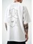 Erkek Eight Baskılı Oversize T-Shirt Beyaz 4