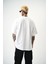 Erkek Revival Baskılı Oversize T-Shirt Beyaz 3