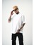 Erkek Revival Baskılı Oversize T-Shirt Beyaz 4