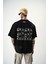 Erkek 22 Starz Baskılı Oversize T-Shirt Siyah 1