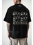 Erkek 22 Starz Baskılı Oversize T-Shirt Siyah 4