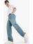 Yeni Sezon %100 Pamuk Baggy Fit Geniş Kalıp Normal Bel Geniş Paça Soluk Efektli Jean Pantolon 3