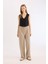 Yeni Sezon Standart Boy Kumaş Palazzo Pantolon Wide Leg Geniş Bol Paça Basic Düz Yüksek Bel 4