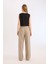 Yeni Sezon Standart Boy Kumaş Palazzo Pantolon Wide Leg Geniş Bol Paça Basic Düz Yüksek Bel 5