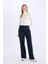 Yeni Sezon Wide Leg Yüksek Bel Standart Boy Kumaş Pantolon 5