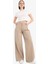 Yeni Sezon Wide Leg Gabardin Palazzo Pantolon Geniş Paça Normal Bel Standart Boy Cepli 3