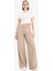 Yeni Sezon Wide Leg Gabardin Palazzo Pantolon Geniş Paça Normal Bel Standart Boy Cepli 4