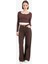 Yeni Sezon Wide Leg Gabardin Palazzo Pantolon Geniş Paça Normal Bel Standart Boy Cepli 2