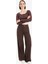 Yeni Sezon Wide Leg Gabardin Palazzo Pantolon Geniş Paça Normal Bel Standart Boy Cepli 3