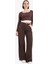 Yeni Sezon Wide Leg Gabardin Palazzo Pantolon Geniş Paça Normal Bel Standart Boy Cepli 4