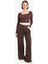 Yeni Sezon Wide Leg Gabardin Palazzo Pantolon Geniş Paça Normal Bel Standart Boy Cepli 5