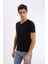 Yeni Sezon %100 Pamuk Slim Fit Dar Kesim V Yaka Basic Düz Kısa Kollu Tişört 1