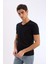 Yeni Sezon %100 Pamuk Slim Fit Dar Kesim V Yaka Basic Düz Kısa Kollu Tişört 4