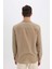 Regular Fit Polo Yaka Keten Görünümlü Uzun Kollu Gömlek E1204AX25SM 5