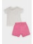 Kız Bebek 4'lü Pijama Takımı Desenli Kısa Kollu Penye Üst Beli Lastikli Şort E1551A525HS 5