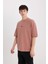 Yeni Sezon Loose Fit Bisiklet Yaka Baskılı Ağır Kumaş Tişört 3