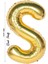 Folyo Balon S Harfi Helyum Balon 36 cm Gold Renk -S Harf Balon - Harf Folyo Balon - 16 Inch 1