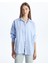 Yeni Sezon Cizgili Oversize Poplin Kadin Gomlek - S5GM89Z8 1