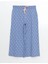 Yeni Sezon Beli Lastikli Desenli Kadin Kapri Pijama Alti - S5CQ67Z8 5