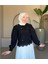 25Y5002 Bluz Fisto Kumaş Taşlı - Afra - 25Y5002 - Siyah - 42 2