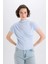Yeni Sezon Slim Fit Dar Kesim Bisiklet Yaka Basic Düz Ribana Kısa Kollu Tişört 3