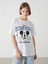 Yeni Sezon Bisiklet Yaka Mickey Mouse Baskili Kadin Tisort - S5GY08Z8 1
