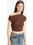 Yeni Sezon Slim Fit Dar Kesim Tek Omuzlu Bürümcük Kısa Kollu Tişört 1