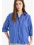Yeni Sezon Oversize Geniş Kalıp Çizgili Poplin Uzun Kollu Gömlek 5