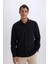 Yeni Sezon Regular Fit Polo Yaka Basic Düz Gofre Uzun Kollu Gömlek 4