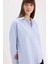 Yeni Sezon Oversize Geniş Kalıp Çizgili Oxford Uzun Kollu Gömlek 5