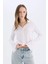 Yeni Sezon coool Fitted Basic Düz Düğmeli Uzun Kollu Crop Beyaz Gömlek 3